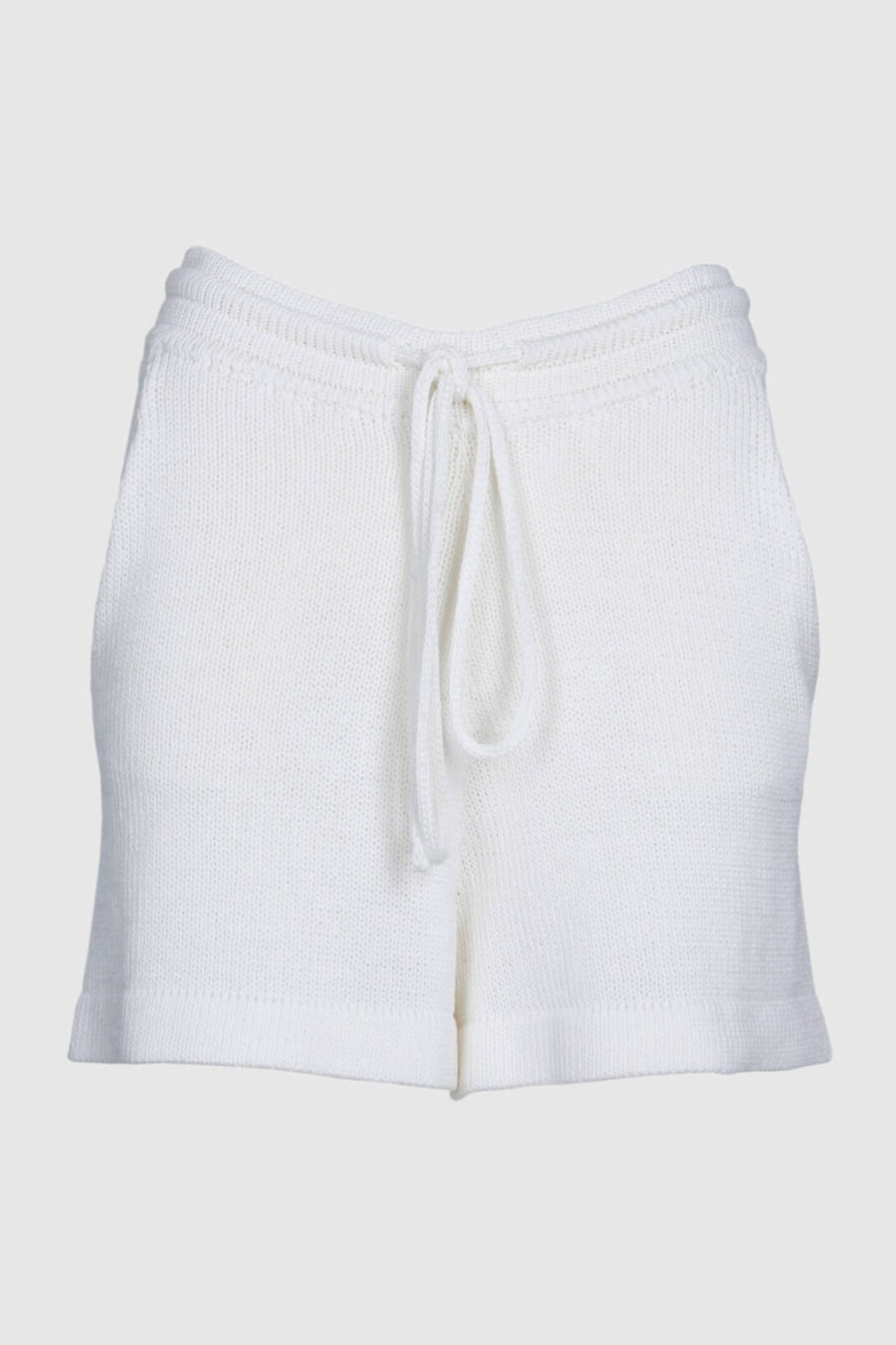 Gestrickte Baumwoll-Shorts in Weiß