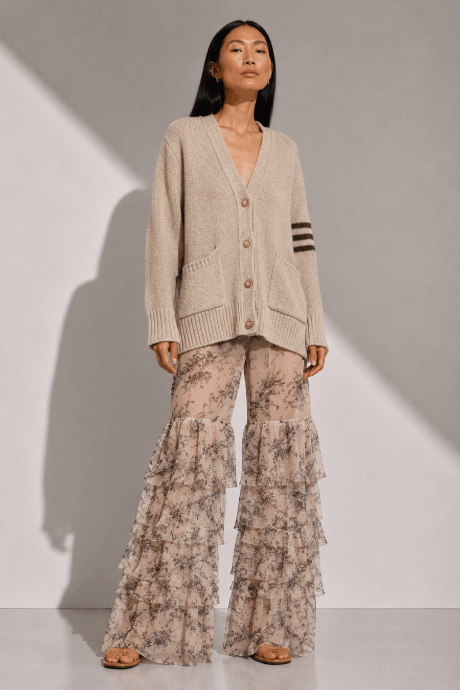 Merino-Cardigan in Creme