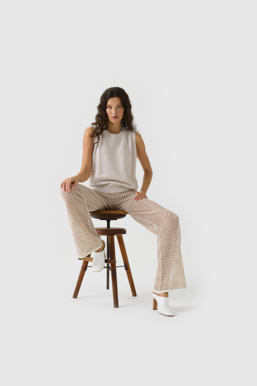 Kaschmir-Vestover in Creme