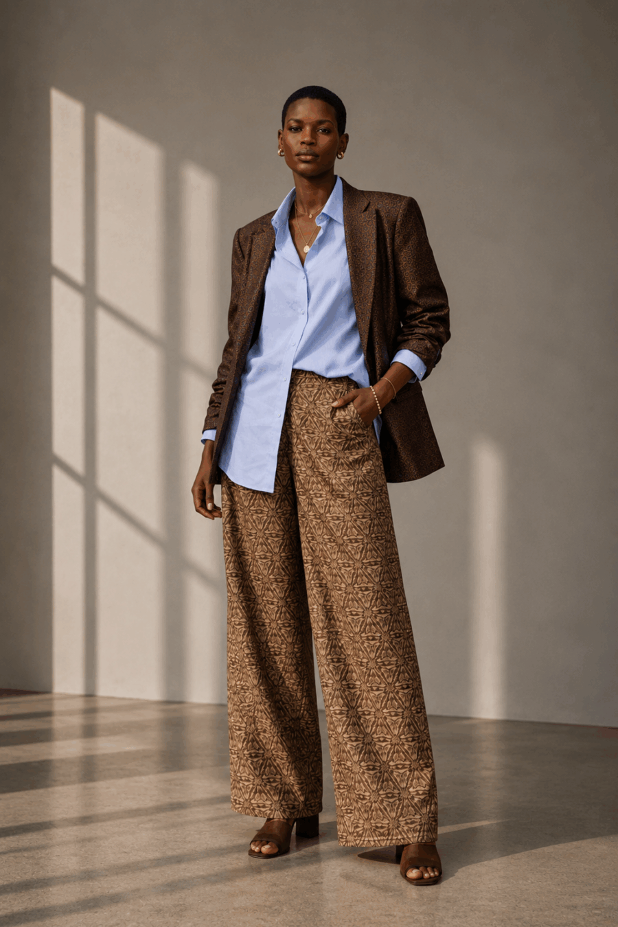 Blazer in Braun Jacquard 