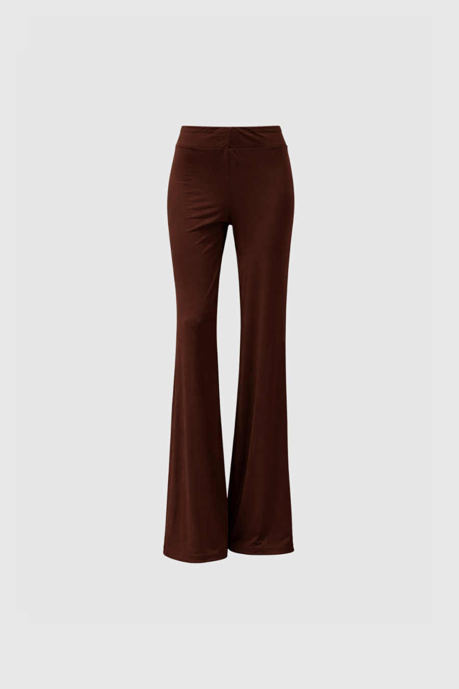 Elastische weite Hose mit verdecktem Gummiband in Mocca