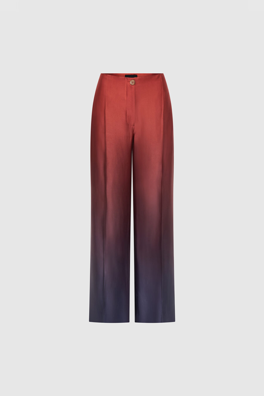 Wide-Leg Hose in einem Rotton zu einem tiefen Dunkelblau