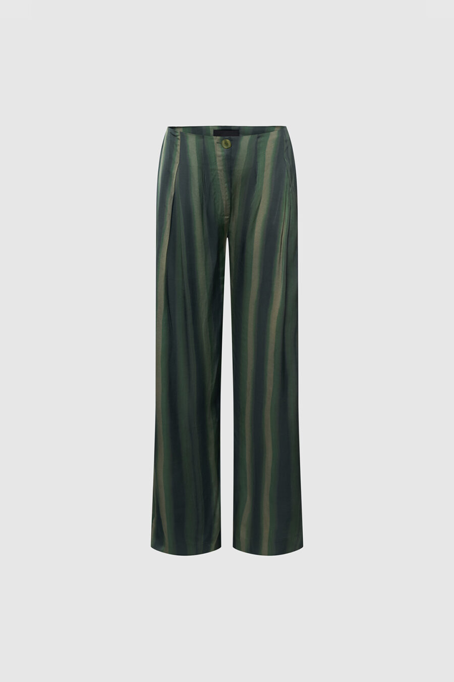Wide-Leg Hose mit Streifen in verschiedenen Grüntönen