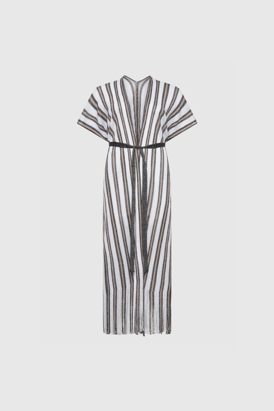 Kimono in Silber, Schwarz und Braun